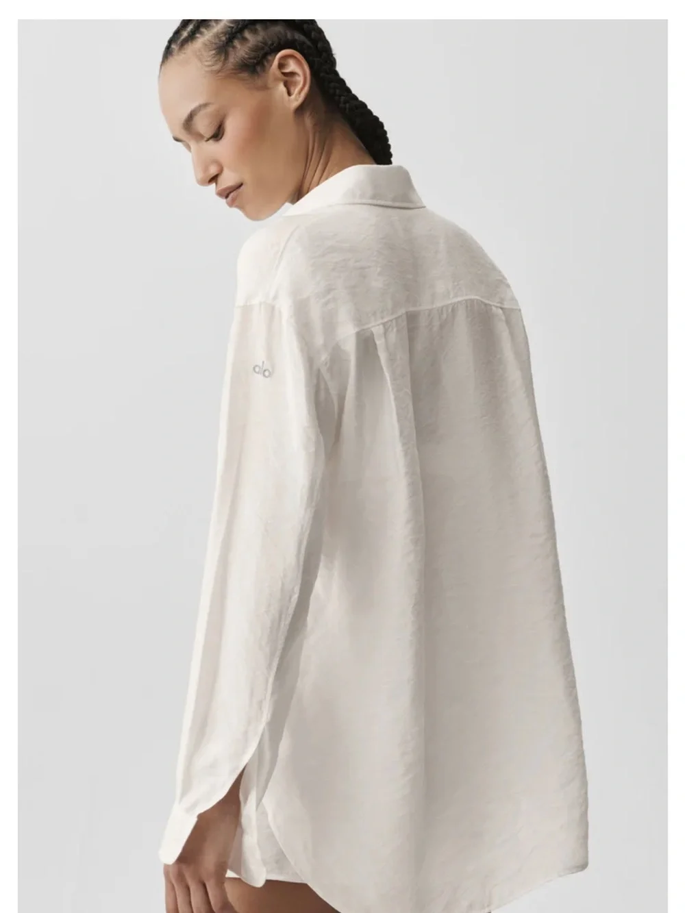 ALO Yoga Semi-Sheer Golden Hour Button Down Long Sleeve Size L